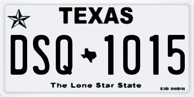 TX license plate DSQ1015
