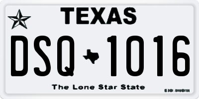TX license plate DSQ1016
