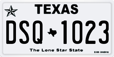TX license plate DSQ1023
