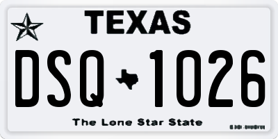 TX license plate DSQ1026