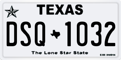 TX license plate DSQ1032