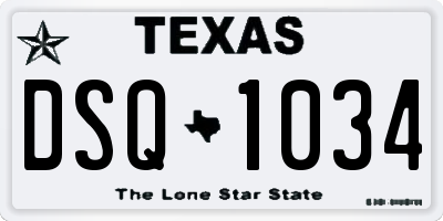 TX license plate DSQ1034
