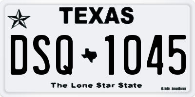 TX license plate DSQ1045