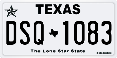 TX license plate DSQ1083