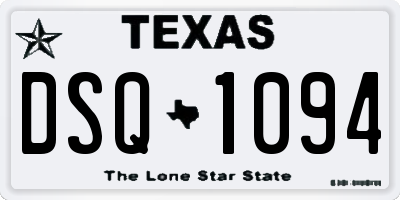 TX license plate DSQ1094