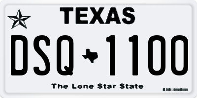 TX license plate DSQ1100