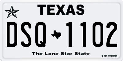 TX license plate DSQ1102