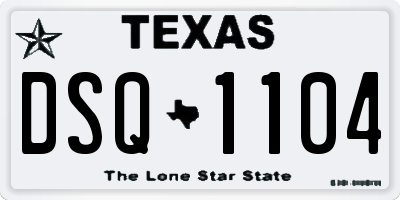 TX license plate DSQ1104
