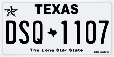 TX license plate DSQ1107
