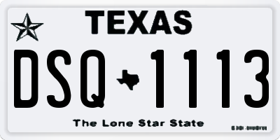 TX license plate DSQ1113