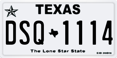 TX license plate DSQ1114