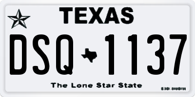TX license plate DSQ1137