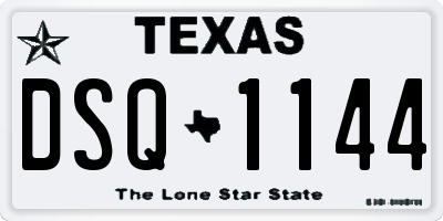 TX license plate DSQ1144