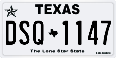 TX license plate DSQ1147