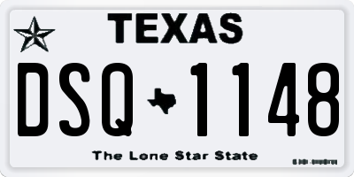 TX license plate DSQ1148