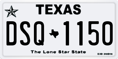 TX license plate DSQ1150
