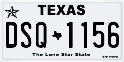 TX license plate DSQ1156