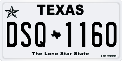 TX license plate DSQ1160