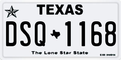 TX license plate DSQ1168