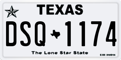 TX license plate DSQ1174