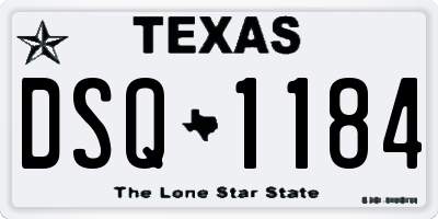 TX license plate DSQ1184