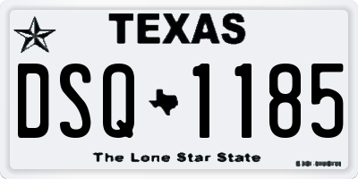 TX license plate DSQ1185