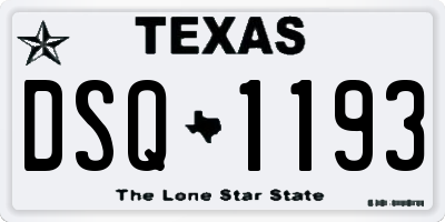 TX license plate DSQ1193