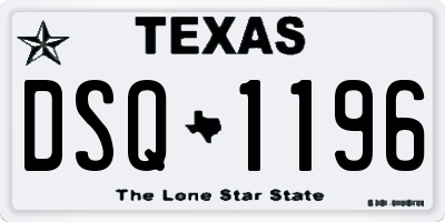 TX license plate DSQ1196