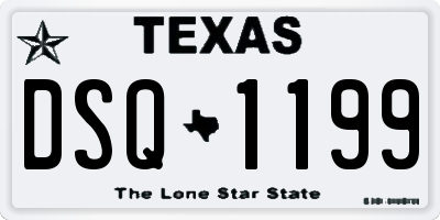 TX license plate DSQ1199
