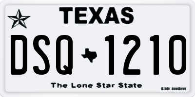 TX license plate DSQ1210