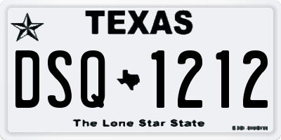 TX license plate DSQ1212