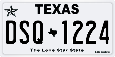 TX license plate DSQ1224