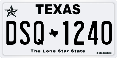 TX license plate DSQ1240