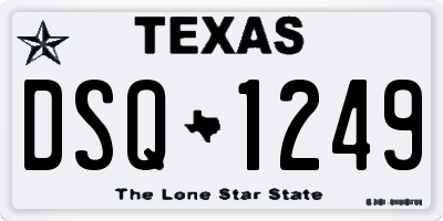TX license plate DSQ1249