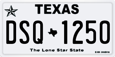 TX license plate DSQ1250