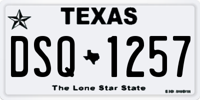 TX license plate DSQ1257