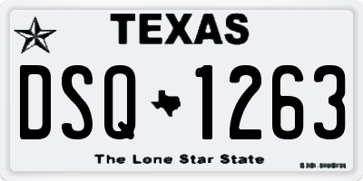 TX license plate DSQ1263