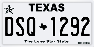 TX license plate DSQ1292