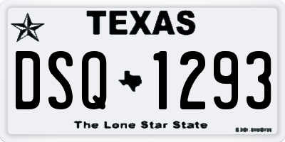 TX license plate DSQ1293