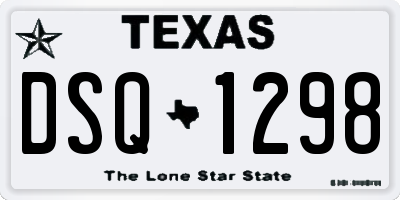 TX license plate DSQ1298