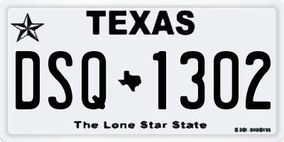 TX license plate DSQ1302