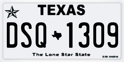 TX license plate DSQ1309
