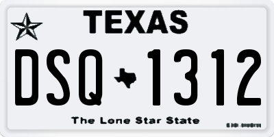TX license plate DSQ1312