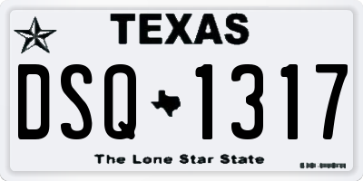 TX license plate DSQ1317