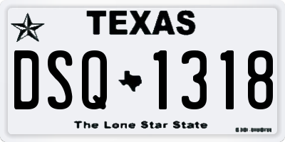 TX license plate DSQ1318
