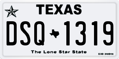 TX license plate DSQ1319