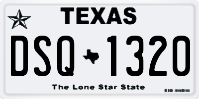 TX license plate DSQ1320