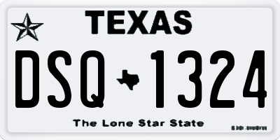 TX license plate DSQ1324