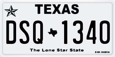 TX license plate DSQ1340