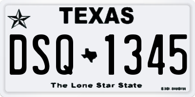 TX license plate DSQ1345